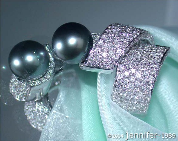 Tahitiperlen-Ring mit Brillanten in Weißgold - Luxus-Schmuck für Damen