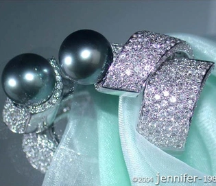 Tahitiperlen-Ring mit Brillanten in Weißgold - Luxus-Schmuck für Damen