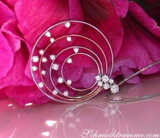 Glanzpunkte - Brillanten Kreis Anhänger in Weißgold/Roségold 750