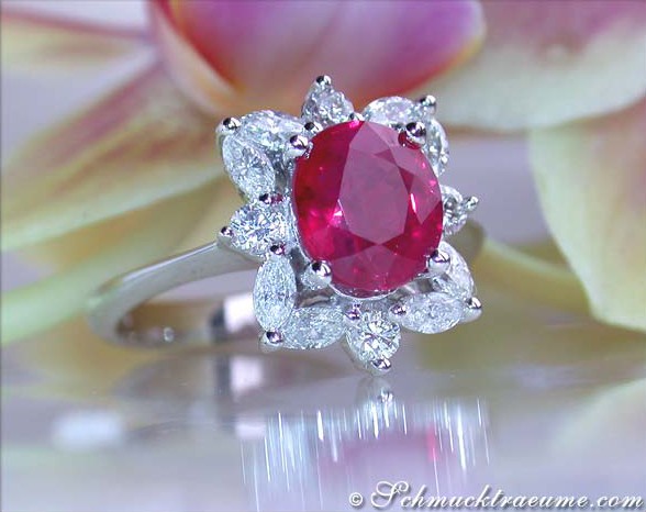 Exquisiter Burma Rubin Ring mit Diamanten - Image 3