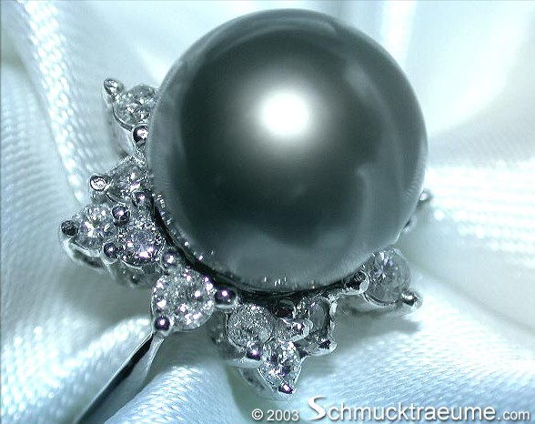 Tahitiperle Brillanten Ring im Stern-Design - Image 2