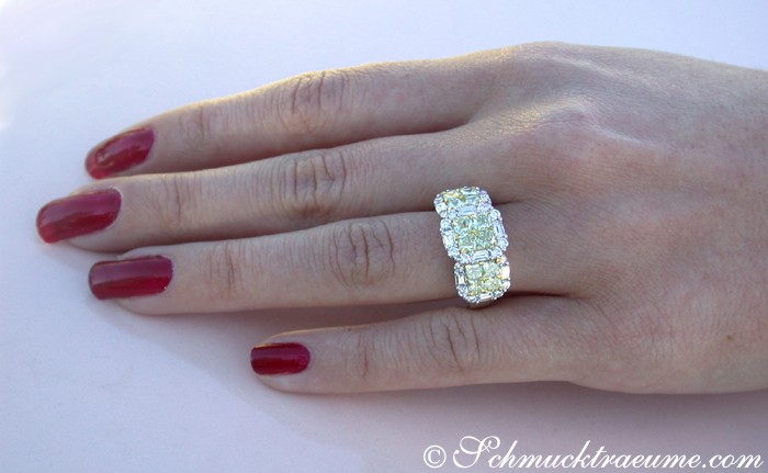 Luxuriöser gelbe Diamanten Ring mit Brillanten - Image 4