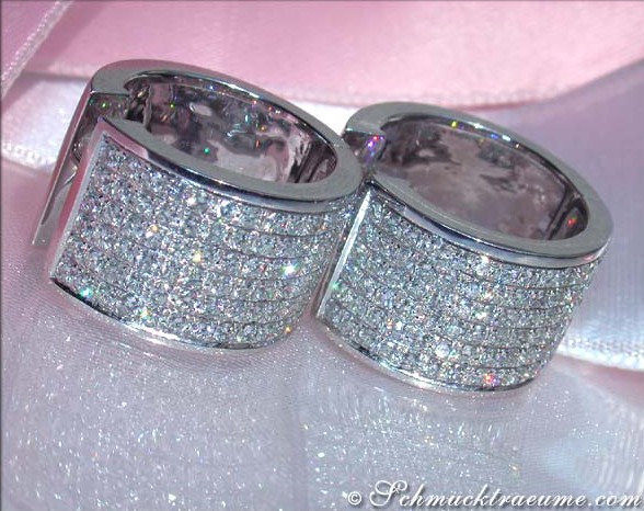 Weiße Diamant-Creolen in Weißgold 750, 2.150 Karat, TW VS1