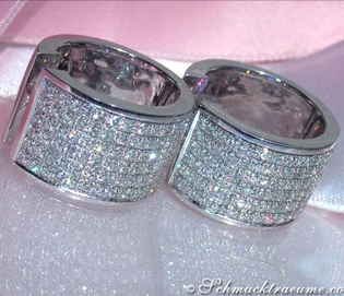 Weiße Diamant-Creolen in Weißgold 750, 2.150 Karat, TW VS1