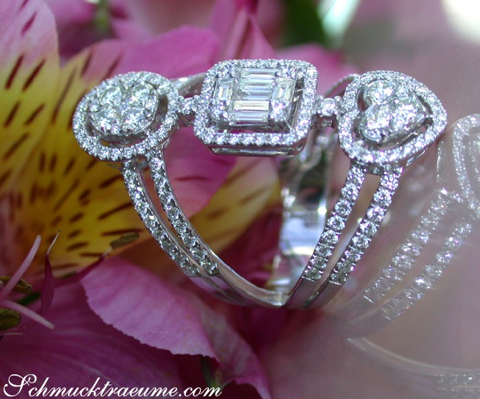 Ausgefallener Brillanten Ring mit Baguette Diamanten - Image 2