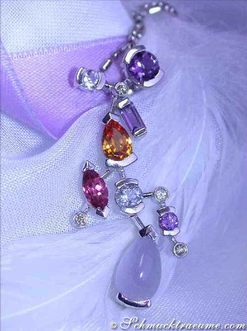 Feinster Multicolor Edelstein Brillanten Anhänger - Image 4