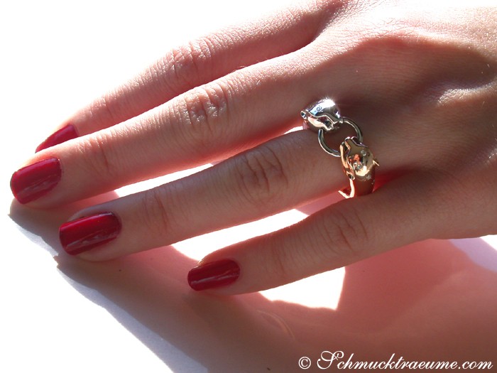 Feinster Panther Ring mit Diamanten in Weißgold & Roségold - Image 6