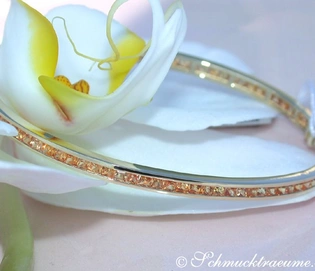 Edler Orange Saphir Armband aus Gelbgold 585 mit traumhafter Farbbrillanz
