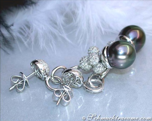 Exklusive Tahitiperlen Ohrgehänge mit Brillanten - Image 7