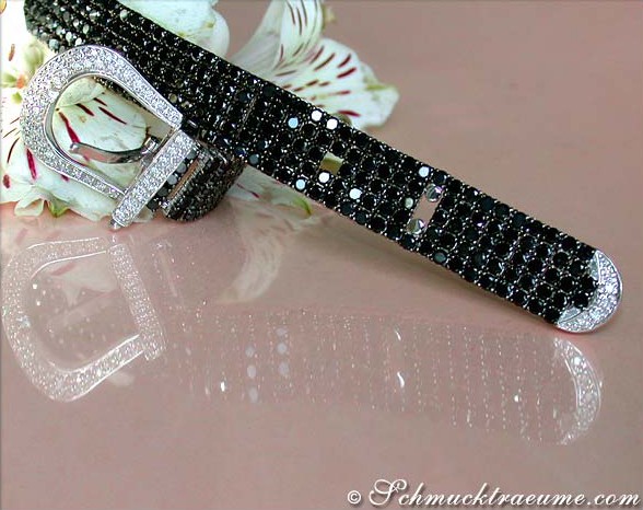 Ausgefallenes schwarze Diamanten Armband im Gürtel Design - Image 3