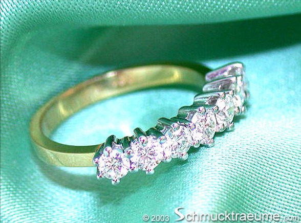 Edler Diamant-Bandring in Weißgold & Gelbgold 750, Detailaufnahme, elegant und zeitlos