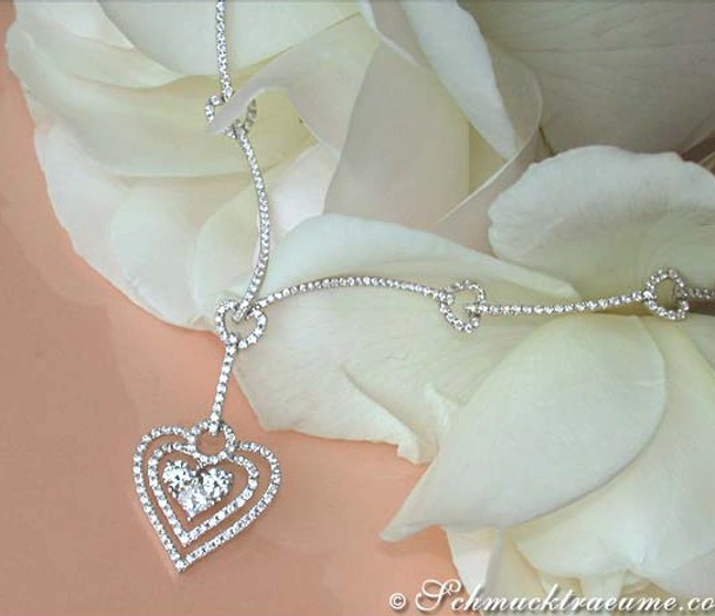 Exquisites Herz Collier mit Brillanten & Princess Diamanten - Image 1 Exquisites Herz Collier mit Brillanten & Princess Diamanten - Image 1