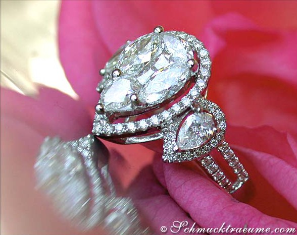 Einzigartiger Diamant Ring im Tropfen Design - Image 3