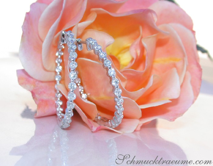 Feinste Diamanten Creolen (Ø 3,1 cm) - Image 4