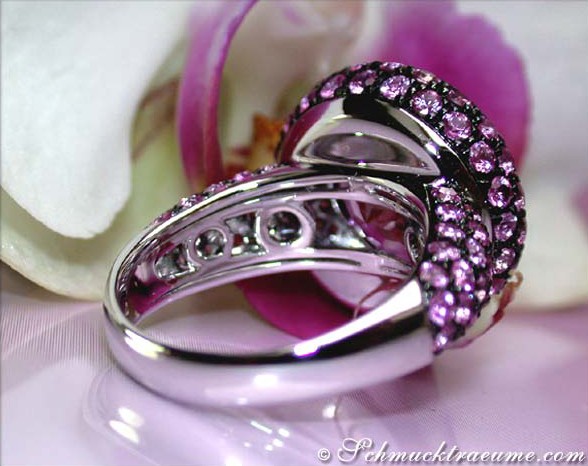Prachtvoller Amethyst Ring mit pinken Saphiren - Image 6