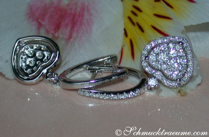 Elegante Diamant Ohrringe im Herz Design - Image 4