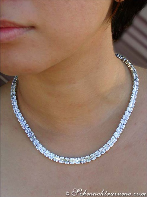 Exklusives Brillanten & Baguette Diamanten Collier (14.50 ct.) - Image 7