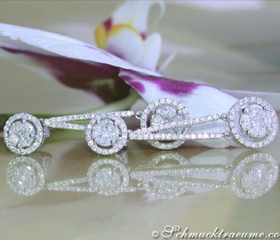 Illusion-Design-Diamant-Ohrhänger in Weißgold, 2.200 Karat, TW SI/VS