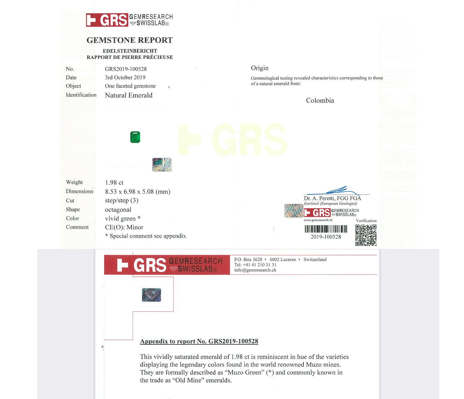 GRS-Zertifizierter Smaragd-Ring mit Diamantherzen in Weißgold 750