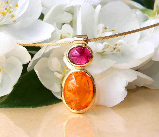 Rubellit Mandarin Granat Halskette "Tutti Colori" Rubellit Mandarin Granat Halskette "Tutti Colori"