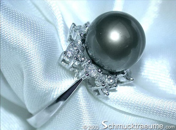 Tahitiperle Brillanten Ring im Stern-Design - Image 4