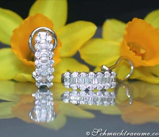 Weißgold 750 Diamant Ohrringe mit 1.060 Karat TW SI