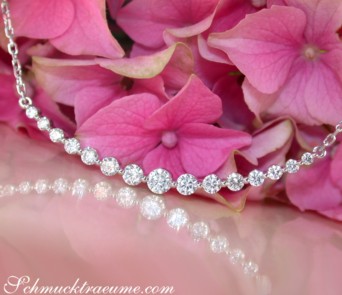 Brillanten Halskette "Schwebender Diamant" - Image 2