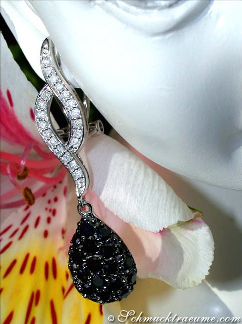 Bezaubernde Ohrringe mit schwarzen Diamanten - Image 4
