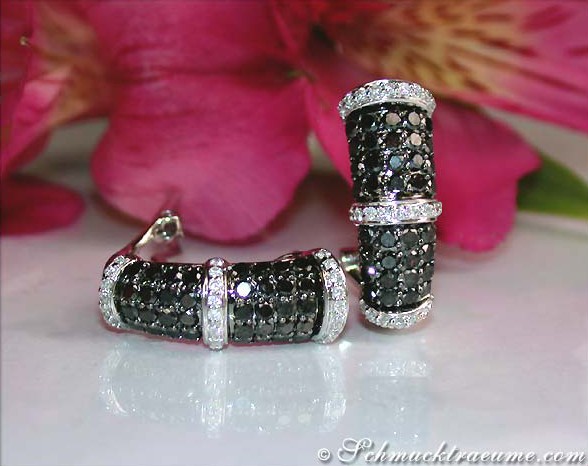 Aparte schwarze Diamanten Ohrstecker - Image 2