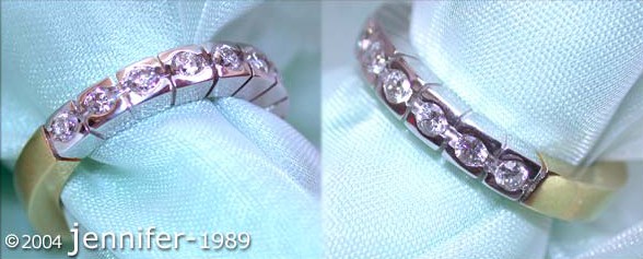 Weißgold 750 Diamanten Halb Memory Ring - Detailaufnahme der seitlichen Ansicht