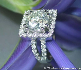 Weißgold 750 Diamant Solitär Ring (4,56 ct.) mit funkelndem Diamant