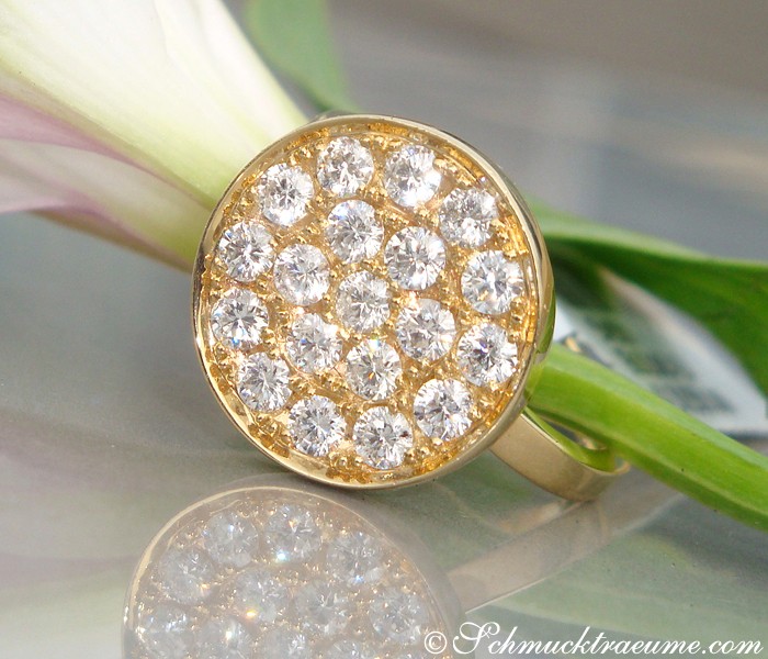 Ungewöhnlicher Brillant Ring in Gelbgold - Image 3