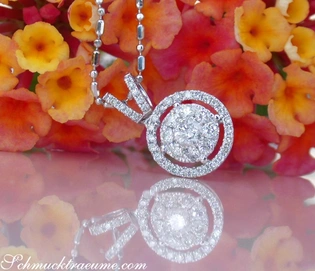 Edler Diamanten Anhänger in Weißgold mit 0.440 Karat W SI2 Diamanten