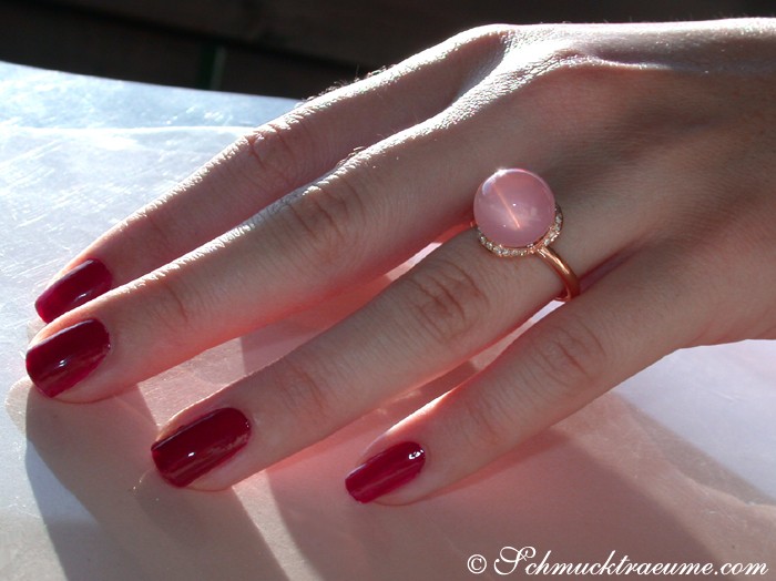 Bezaubernder Rosenquarz Brillanten Ring - Image 6