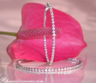 Große Diamanten Creolen aus Weißgold 585 mit 3.580 Karat W SI