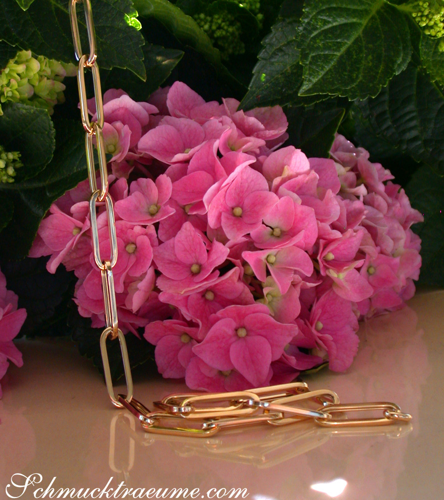 Gold Pur: Auffallende Paperclip Halskette / Collier in Gelbgold 585 - Image 8