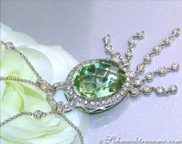 Attraktives Prasiolith Collier mit Brillanten - Image 3