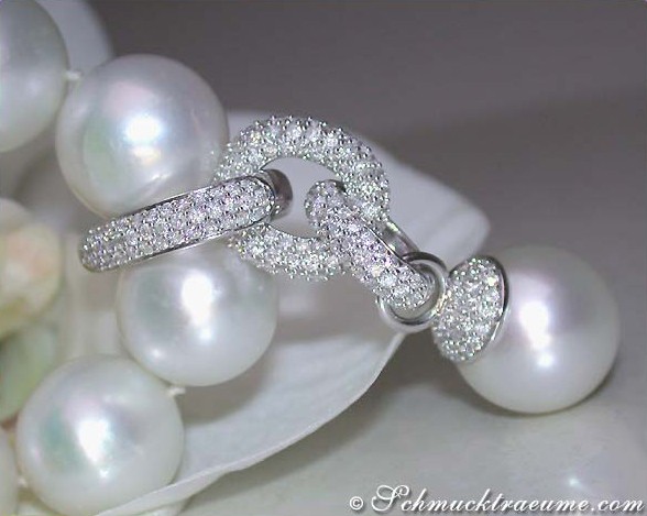 Wandelbare Südseeperlen Brillanten Ohrgehänge / Anhänger - Image 6