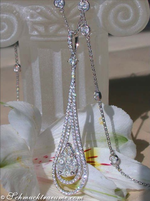 Edler Brillanten-Anhänger mit Diamanten im Illusion-Design in Weißgold 750