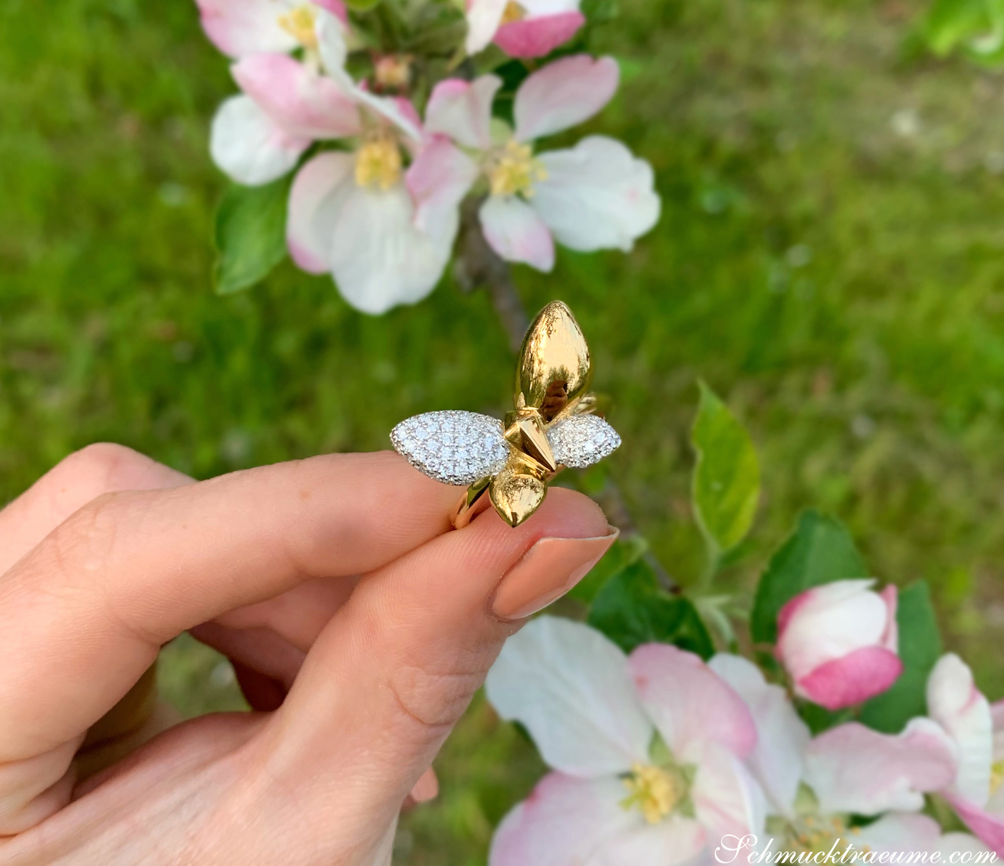 Brillanten Schmetterling Ring „Golden Butterfly“ - Image 9