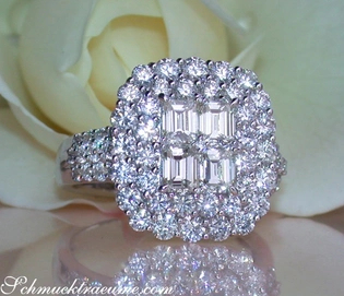 Luxuriöser Diamantring mit 2.850 Karat, TW+ IF/VVS, in Weißgold 750