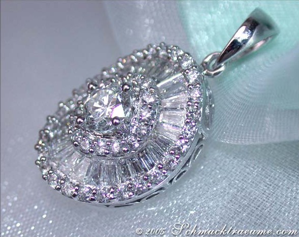 Erstklassiger Diamant Solitär Anhänger in Weißgold 750