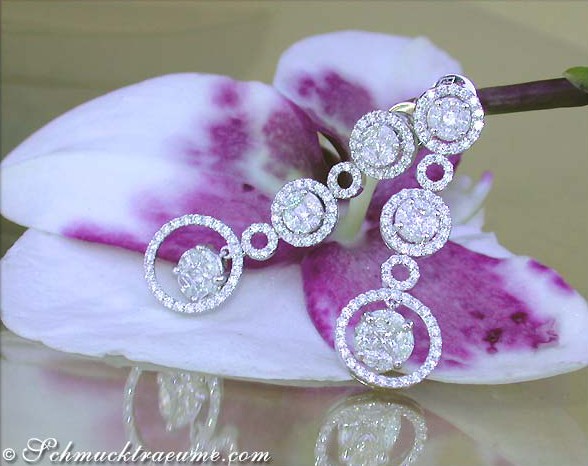 Illusion-Design Ohrringe mit Brillanten in Weißgold 750