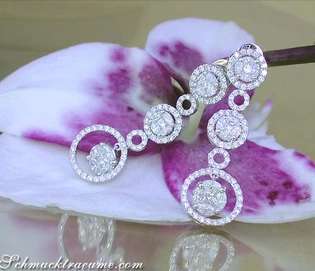 Illusion-Design Ohrringe mit Brillanten in Weißgold 750