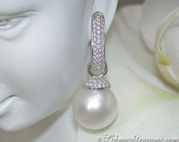 Wandelbare Südseeperlen Brillanten Ohrgehänge / Anhänger - Image 11