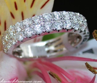 Zweireihiger Brillanten Memory Ring aus Weißgold mit 48 Brillanten