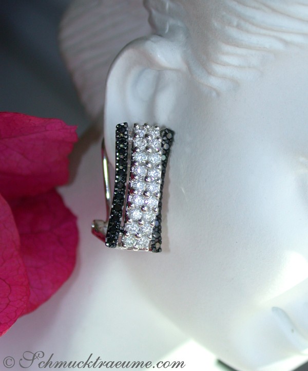 Interessante Ohrstecker mit schwarzen Diamanten - Image 6