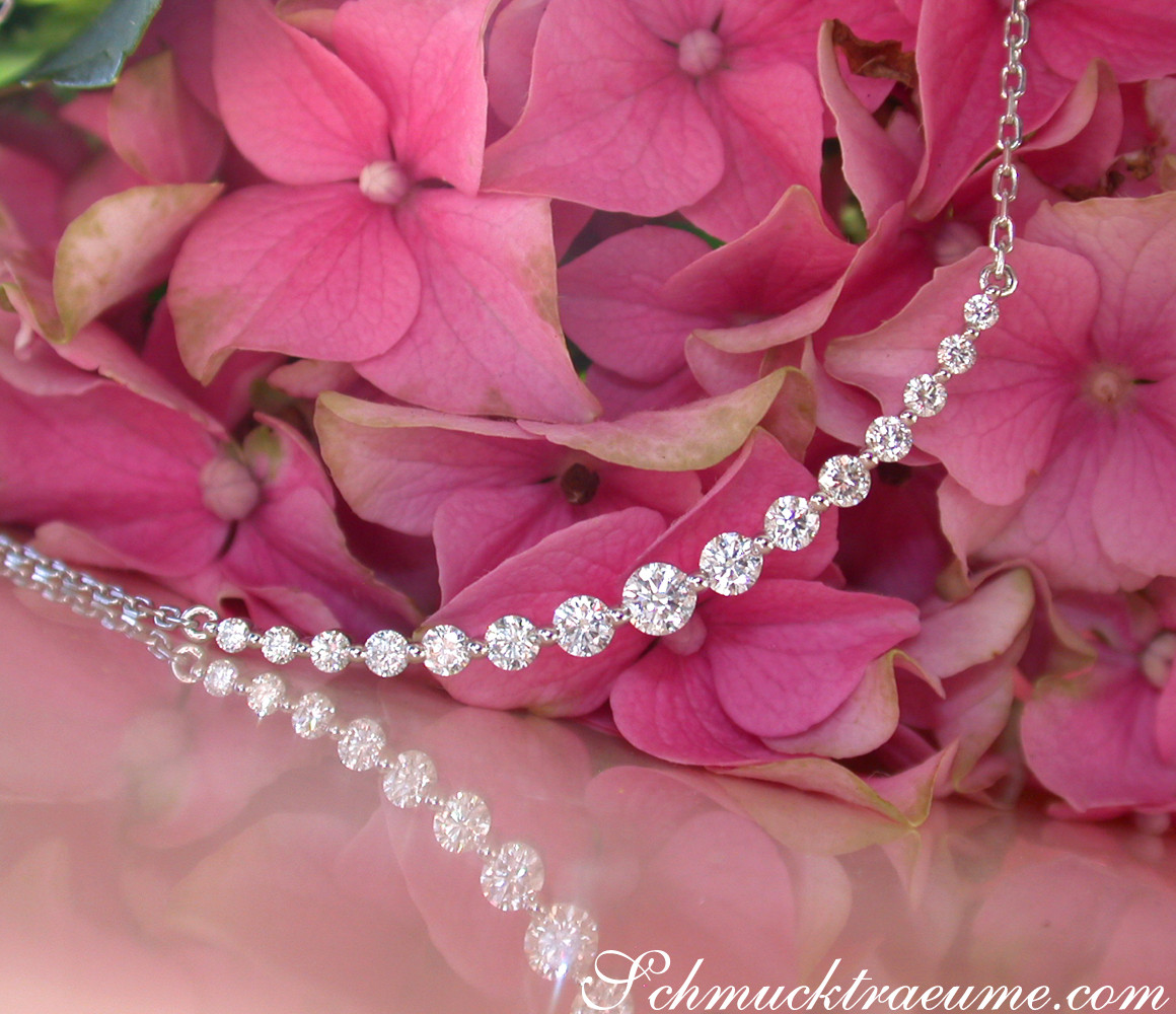 Brillanten Halskette "Schwebender Diamant" - Image 9