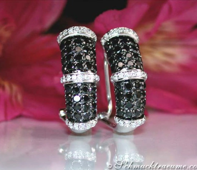 Aparte schwarze Diamanten Ohrstecker - Image 1 Aparte schwarze Diamanten Ohrstecker - Image 1