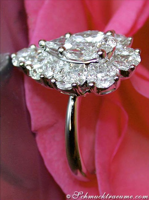 Illusion-Design Diamantring mit 2.320 Karat TW SI/VS in Weißgold 750